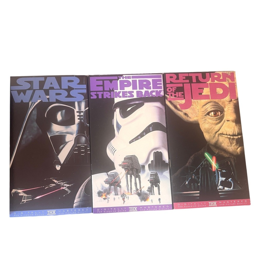 Star Wars Trilogy VHS Box Set Black 1995 THX Original Version 3-Tape UNTESTED